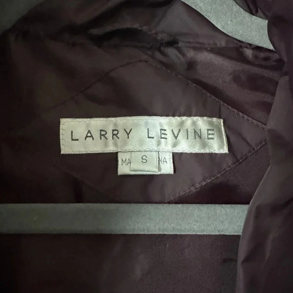Larry Levine Winter Down Coat Burgundy/Wine Quilted Faux Fur Hood Long Puffer- S - Picture 3 of 8
